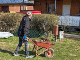 Ballfangzaun und Bereinigung Hochwasserschäden
